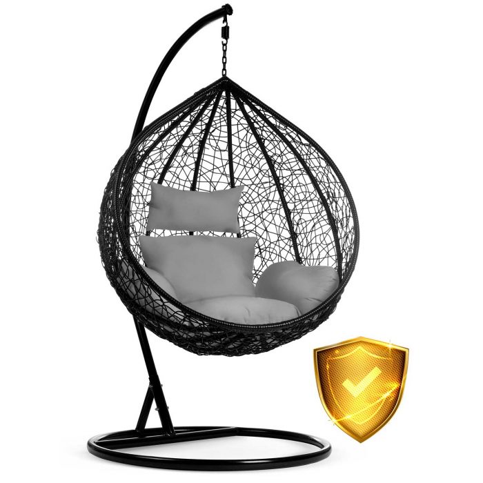 fotel-ogrodowy-wiszacy-hawana_1440 Крісло садове підвісне Hawana чорне + сірі подушки (кокон)- Стиль і зручність - Зображення 12