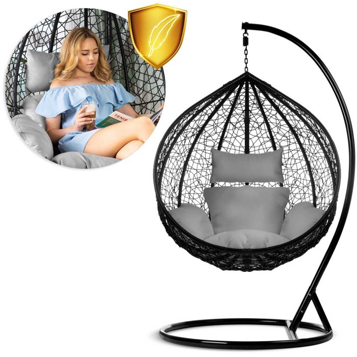 fotel-ogrodowy-wiszacy-hawana_1441 Крісло садове підвісне Hawana чорне + сірі подушки (кокон)- Стиль і зручність - Зображення 13