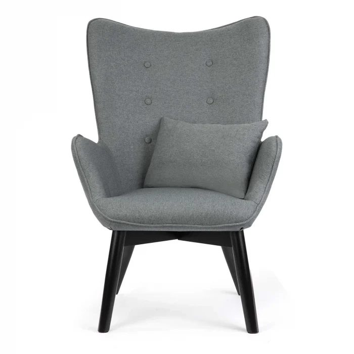 Скандинавське крісло з підніжками сіре - Зображення 2