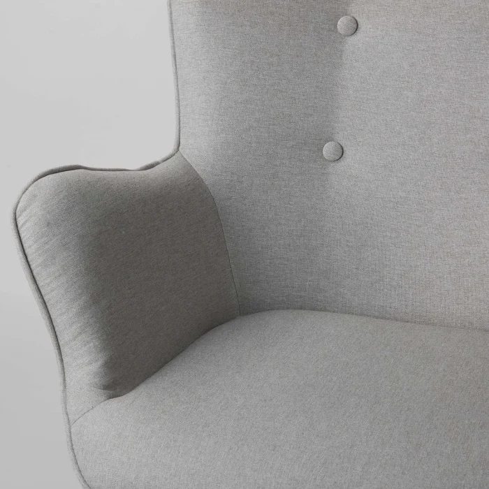 Скандинавське крісло з підніжками, світло-сіре - Зображення 8