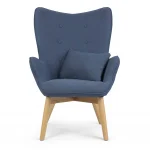 Скандинавське крісло з підніжками, синє - Зображення 5