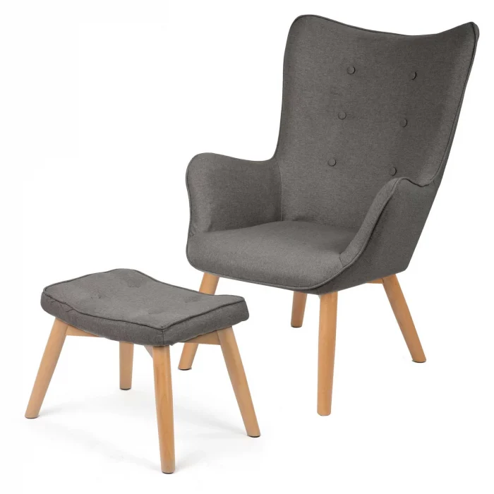 Крісло Sofatel Norse сіре з підніжкою - Зображення 3