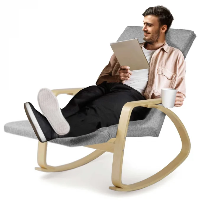 Крісло-качалка Suzi - світло-сірий - Зображення 6