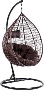 Підвісне садове крісло кокон GT-Sport коричневе+коричнева подушка - Зображення 2