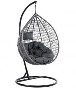 Підвісне садове крісло кокон сірий GT-Sport ITAKA-GR-OKR-GR сіра подушка - Зображення 3