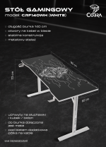 Геймерський стіл Cobra X-Mate CRF140WH - Зображення 18