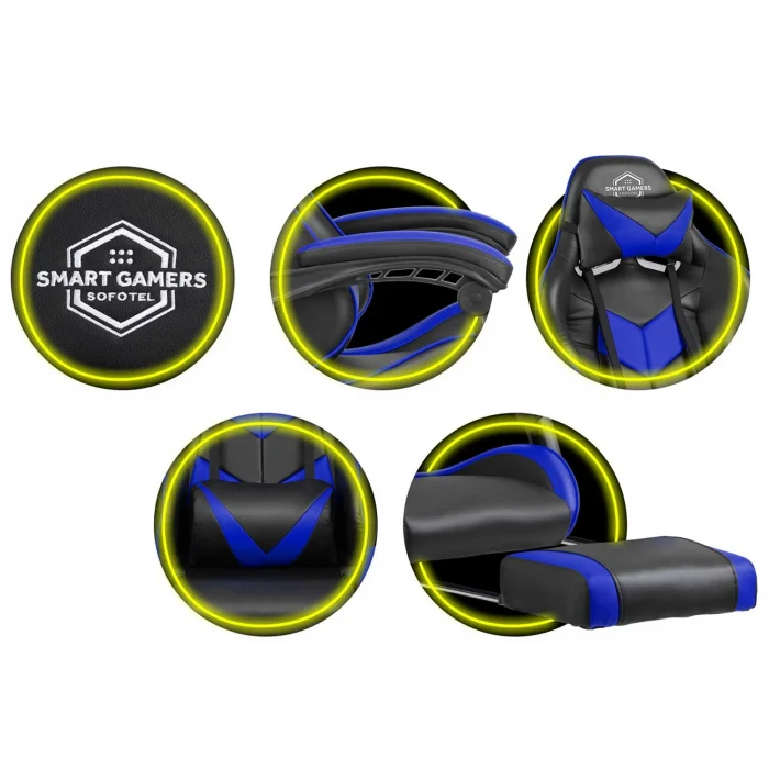 Офісне крісло Sofotel Cerber для геймера, чорно-синє - Зображення 8