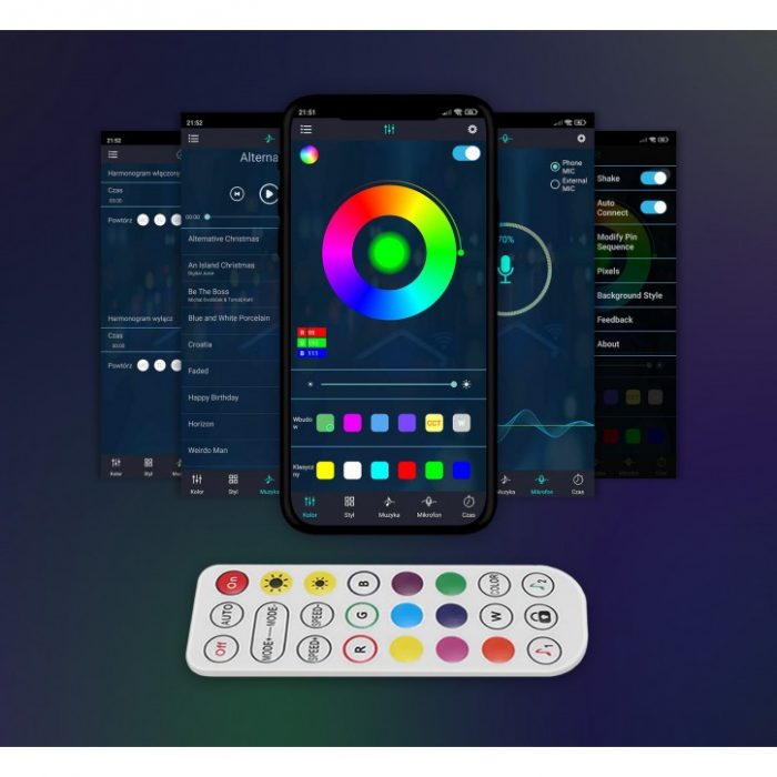 Стельовий світильник Hexagon Auto Gamma багатоколірний RGB LED лампа Пульт дистанційного керування 12 шт - Зображення 3