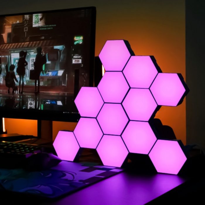 Стельовий світильник Hexagon Auto Gamma багатоколірний RGB LED лампа Пульт дистанційного керування 12 шт - Зображення 9