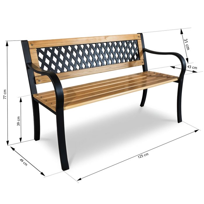 Лавка садова з підлокітниками 125 x 77 x 49 см Sofotel Elion - Комфорт для вашого саду - Зображення 6