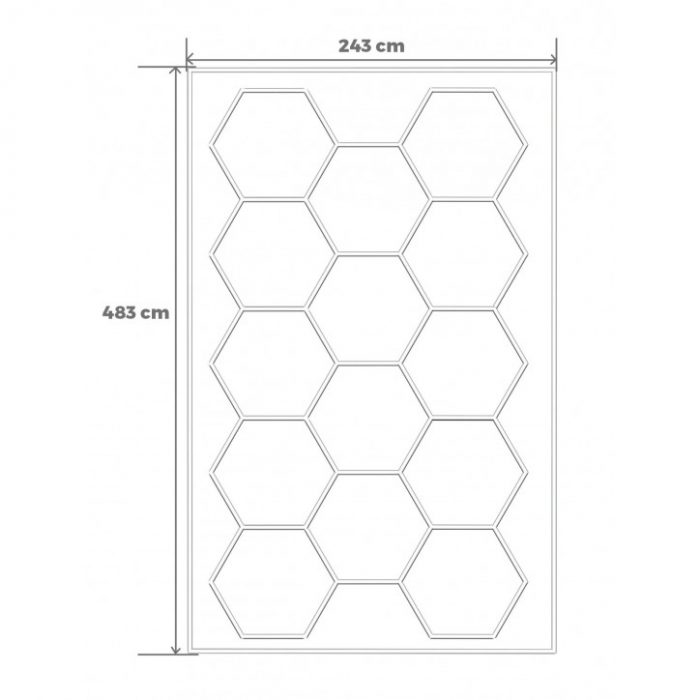 Стельовий світильник Auto Gamma білий Панель HEXAGON 243x483см 3500-4000K - Зображення 3