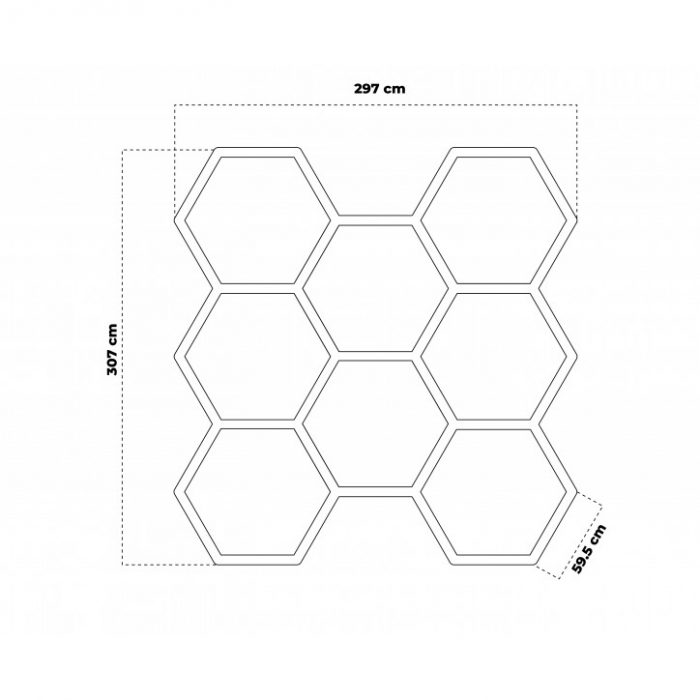 Стельовий світильник Auto Gamma білий HEXAGON LED 297 х 307 см, холодний колір 5500-6000К Сучасний дизайн та ефективне освітлення для вашого інтер'єру - Зображення 3