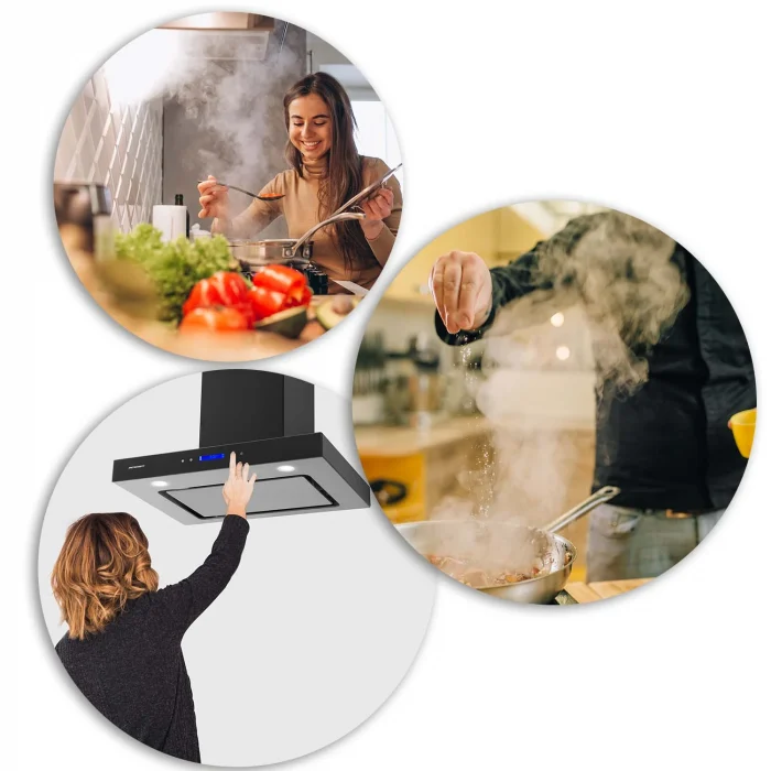 Витяжка кухонна 60см чорна Berdsen BE-60E - Зображення 6