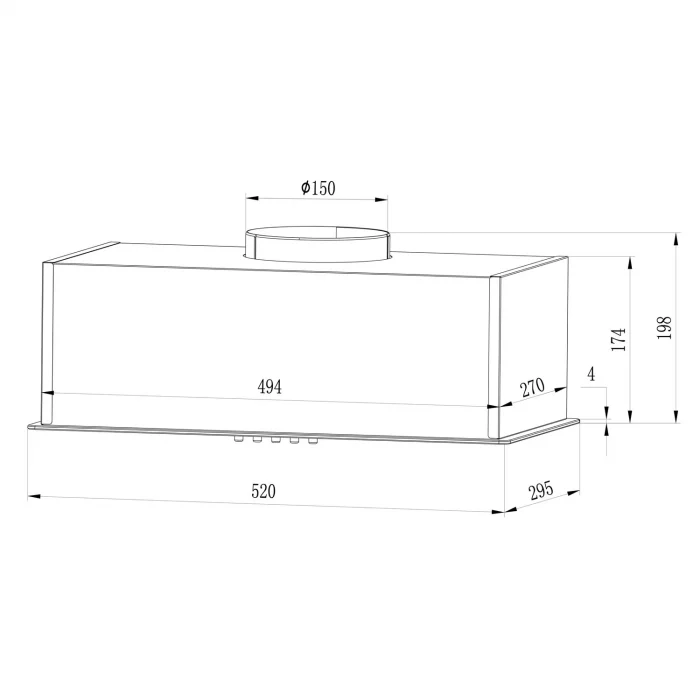 Витяжка кухонна під шафу 52см чорна BT-236 - Зображення 6