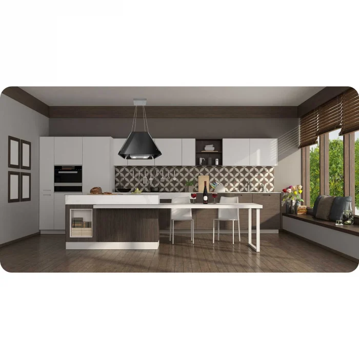 Витяжка кухонна скляна підвісна 60см чорна BT-222 - Зображення 4