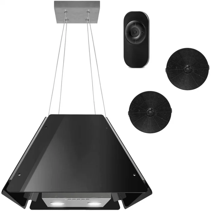 Витяжка кухонна скляна підвісна 60см чорна BT-222 - Зображення 2