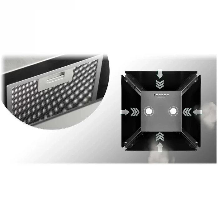 Витяжка кухонна скляна підвісна 60см чорна BT-222 - Зображення 10