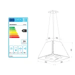 Витяжка кухонна скляна підвісна 60см чорна BT-222 - Зображення 11
