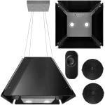 Витяжка кухонна скляна підвісна 60см чорна BT-222