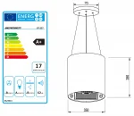 Витяжка кухонна підвісна 35см чорна BT-227 - Зображення 9
