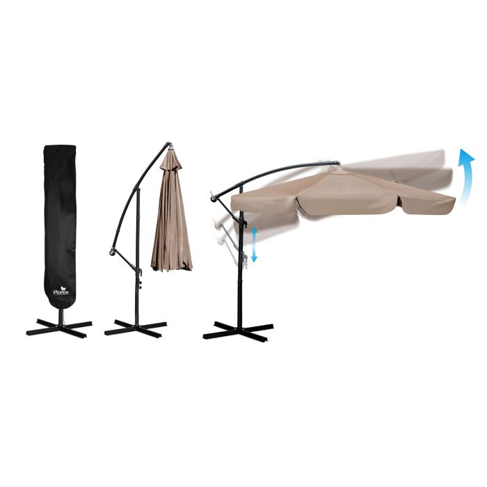 Складана садова парасоля 350 см з чохлом Plonos PL-880 - Практичний та стильний - Зображення 7