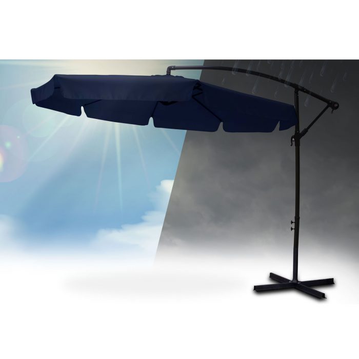 parasol-ogrodowy-skladany-6-s_19991 Складаний садовий парасоль 6 сегментів синій 350 см - Захист від сонця та дощу - Зображення 4