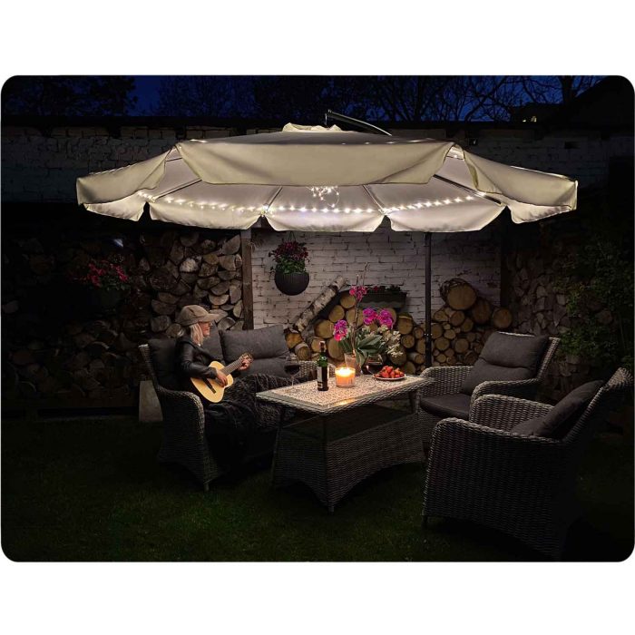 parasol-ogrodowy-skladany-6-se_1028 Складаний садовий парасоль 6 сегментів сірий 350 см - Надійний захист від сонця - Зображення 6