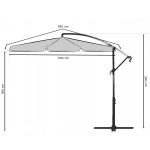 Складаний садовий парасоль 6 сегментів сірий 350 см - Надійний захист від сонця - Зображення 9