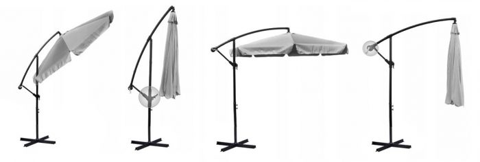 parasol-ogrodowy-skladany-6-se_1034 Складаний садовий парасоль 6 сегментів сірий 350 см - Надійний захист від сонця - Зображення 7
