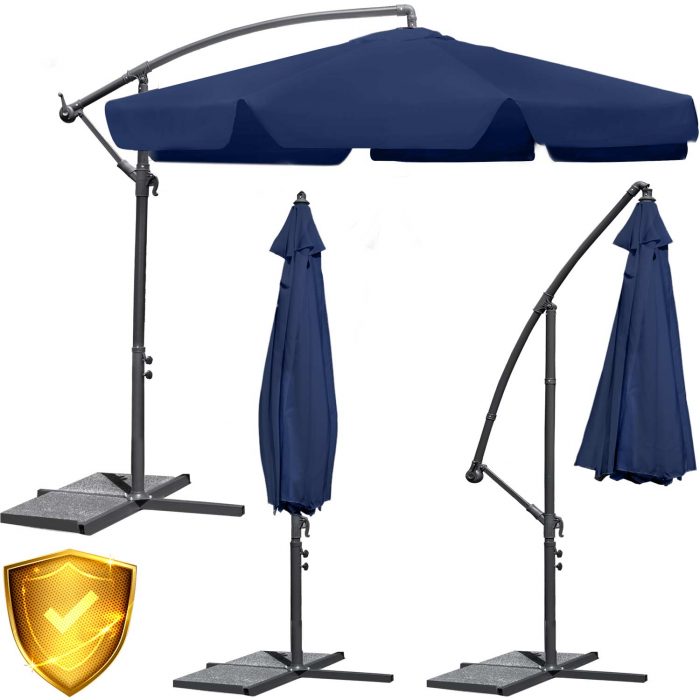 parasol-ogrodowy-skladany-6-se_1404 Складаний садовий парасоль 6 сегментів синій 350 см - Захист від сонця та дощу - Зображення 2