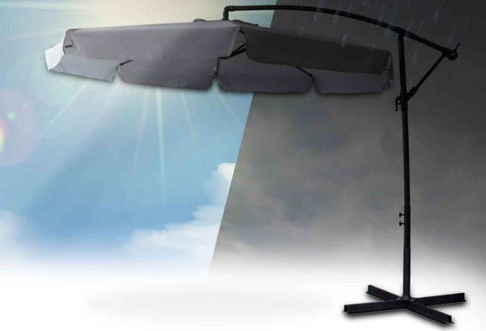 parasol-ogrodowy-skladany-8-se_1061 Складаний садовий парасоль 8 сегментів сірий 350 см - Надійний захист від сонця - Зображення 9