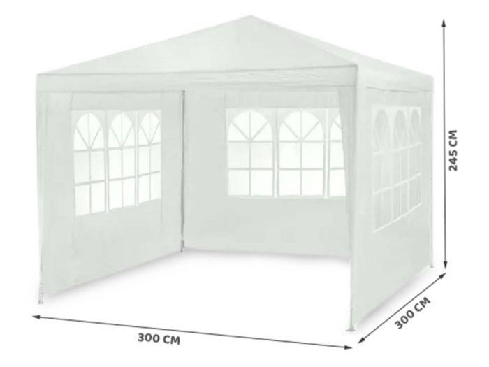 Павільйон садовий 3 стінки 3x3 м білий Plonos - Комфорт і захист - Зображення 2