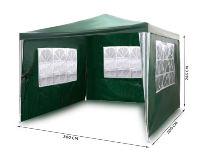 Павільйон садовий 3 стінки 3x3 м зелений Plonos - Ідеальний для літнього відпочинку - Зображення 2