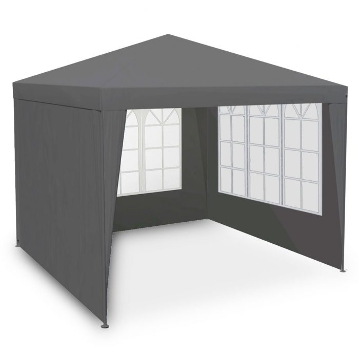 Павільйон садовий 4 стінки 3x3 м сірий Plonos - Простір для відпочинку на природі - Зображення 5