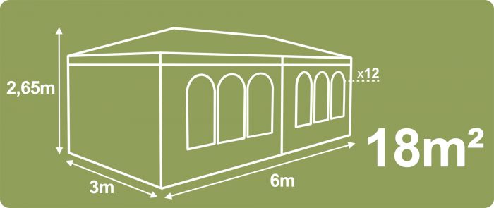 Павільйон садовий 6 стінок 3x6 м білий Plonos - Простір для великих заходів - Зображення 3