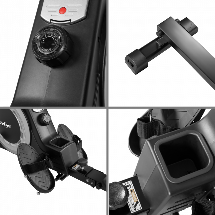 Магнітний гребний тренажер Rebel Active RBA-1005 Ефективні тренування для розвитку сили та витривалості - Зображення 8