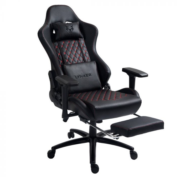 Ігрове крісло Lynxer Prestige чорний з  червоною вставкою Максимальний комфорт та підтримка для геймерів - Зображення 3