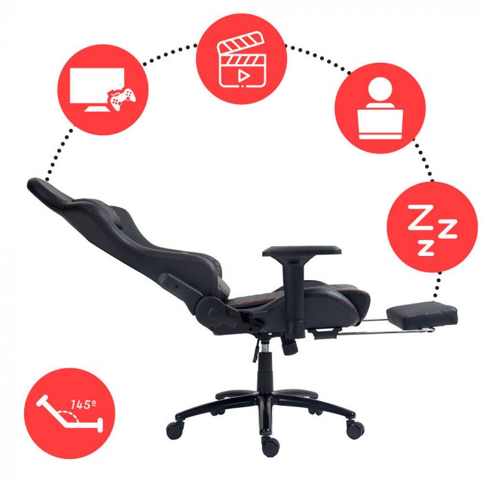 Ігрове крісло Lynxer Prestige чорний з  червоною вставкою Максимальний комфорт та підтримка для геймерів - Зображення 5