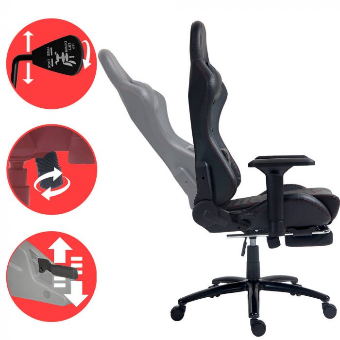 Ігрове крісло Lynxer Prestige чорний з  червоною вставкою Максимальний комфорт та підтримка для геймерів - Зображення 6