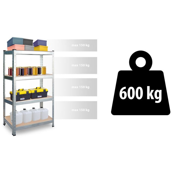 Металевий складський стелаж набір 2 шт 174 x 80 x 40 см Plonos PL-701 - Міцний і просторий - Зображення 11