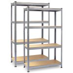 Металевий складський стелаж набір 2 шт 180 x 90 x 40 см Plonos PL-702 - Ідеальний для складів - Зображення 2