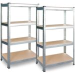 Металевий складський стелаж набір 2 шт. 180 x 90 x 40 см Plonos PL-702 - Для великого вантажу
