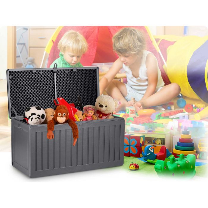 Садова скриня 109 x 51 x 55 см 270 л сіра - Стильне та містке рішення - Зображення 12