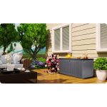 Садова скриня 109 x 51 x 55 см 270 л сіра - Стильне та містке рішення - Зображення 7