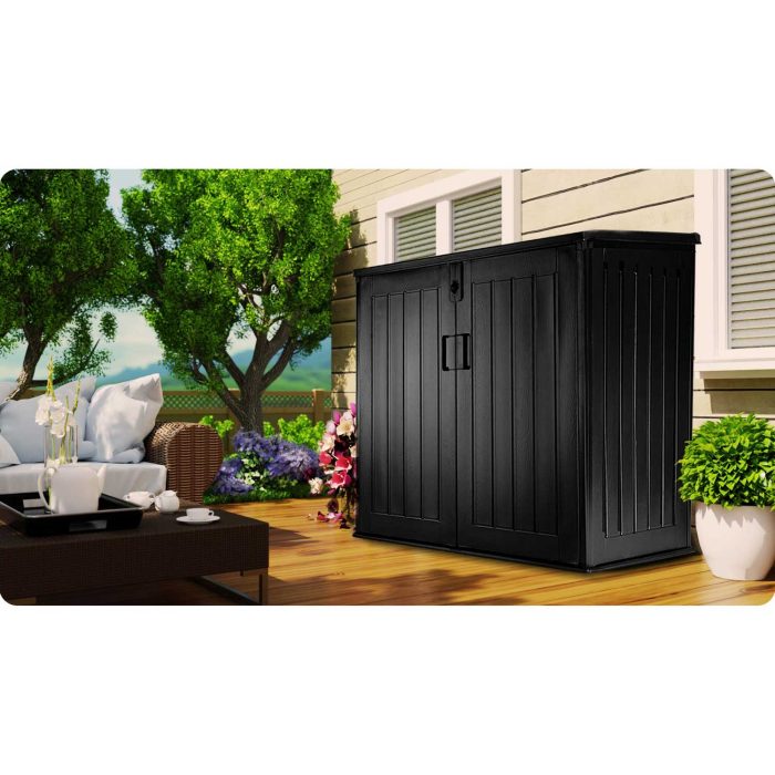 Садова скриня 116 x 112,5 x 71 см 775 л чорна - Великі об'єми для зберігання - Зображення 6