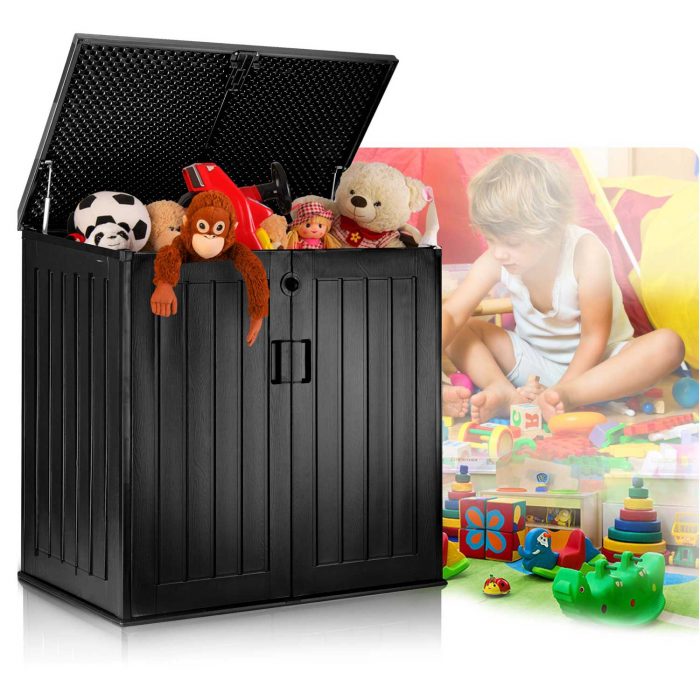 Садова скриня 116 x 112,5 x 71 см 775 л чорна - Великі об'єми для зберігання - Зображення 8