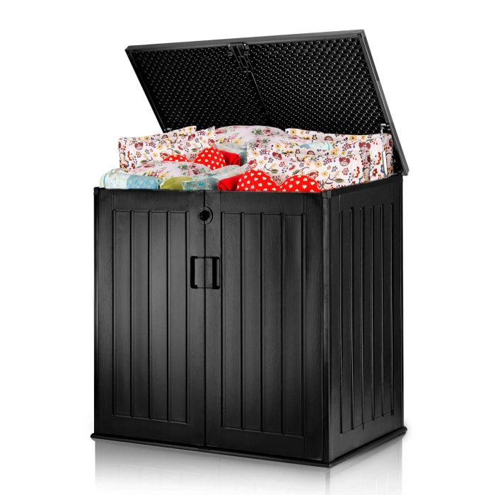 Садова скриня 116 x 112,5 x 71 см 775 л чорна - Великі об'єми для зберігання - Зображення 11
