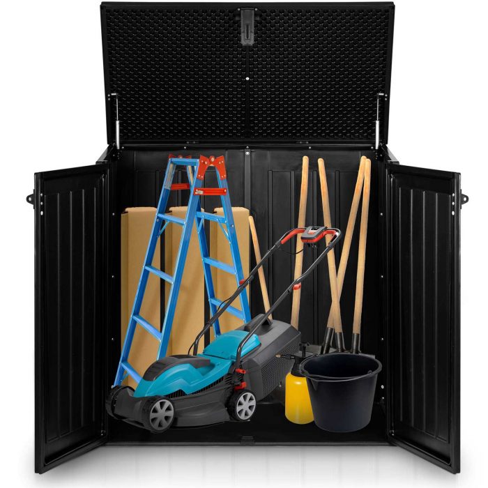 Садова скриня 116 x 112,5 x 71 см 775 л чорна - Великі об'єми для зберігання - Зображення 12