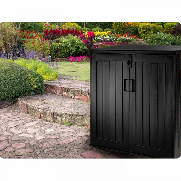 Садова скриня 116 x 112,5 x 71 см 775 л чорна - Великі об'єми для зберігання - Зображення 14