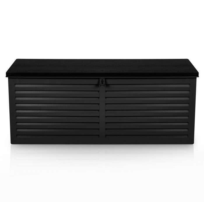 Садова скриня 143,5 x 57 x 53,5 см 390 л чорна - Практичне зберігання на вулиці - Зображення 3
